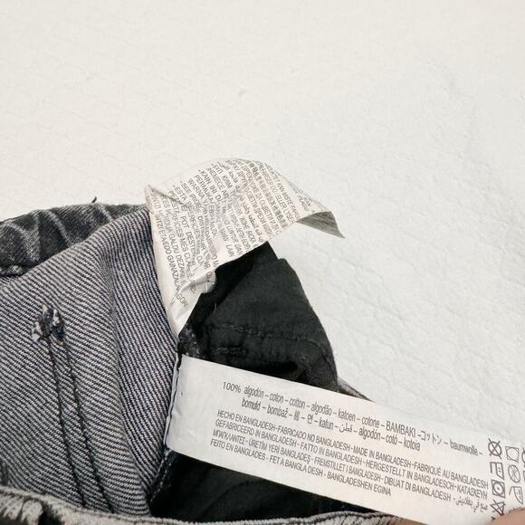 Zara Brand Acid Wash Black Wide Leg Denim Jeans Size 0 NWT - Picture 3 of 8